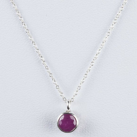 Sterling Silver Faceted Ruby Astrology Pendant Nec